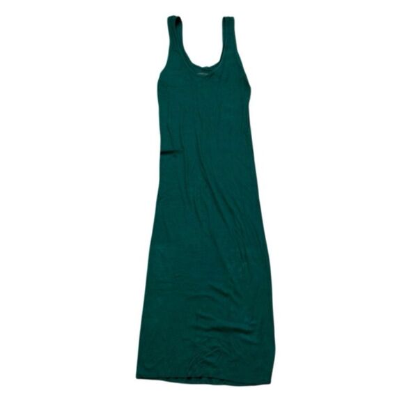 ENZA COSTA Dress Women Small Green  Silk Blend Ribbed Tank Midi Sleeveless - Picture 5 of 8